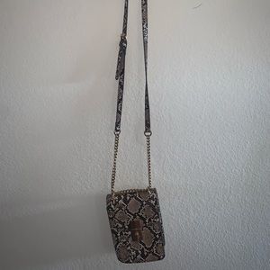 snake skin cross body purse